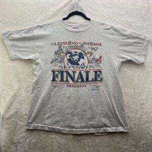 90s Vintage Cleveland Indians Graphic Tee Mens Large Short Sleeve Season Finale